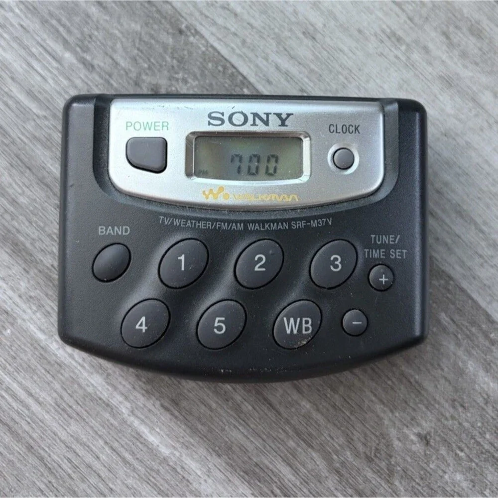 Sony Walkman SRF-M37V Portable Radio AM FM Weather Band Works Belt Clip